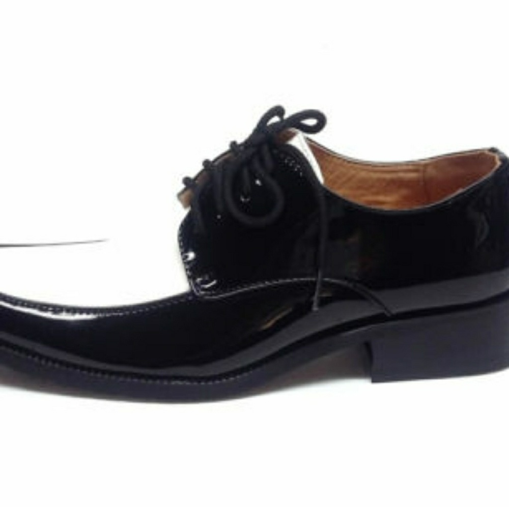 NIB AFTER SIX BOYS BLACK & WHITE DRESS SHOES SZ 2